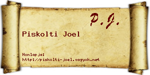 Piskolti Joel névjegykártya